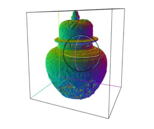 Volumetric video image of a vase